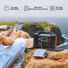 Load image into Gallery viewer, 200-240V 200W Solar Generator 40800mAh Portable Power Station Pure Sine Wave for Home Car Drone Laptops