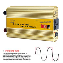 Load image into Gallery viewer, 1000W Car Pure Sinewave Inverter Sine Wave Power Inverter DC 12V To AC 220V Voltage Converter Car Micro Converter Transformer