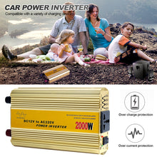 Load image into Gallery viewer, 2000W Car Pure Sinewave Inverter Sine Wave Power Inverter DC 12V To AC 220V Voltage Converter Car Micro Converter Transformer