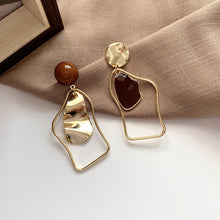 Load image into Gallery viewer, Temperamental Vintage Earrings Geometrically Irregular Oil Dropping Ear Studs Asymmetrical Simple Earrings Jewelry Gift