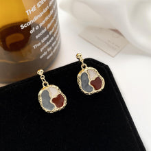 Load image into Gallery viewer, Antique Color Blocked Pendant Earrings Temperamental Simple Alloy Ear Studs Earrings Jewelry Accessories