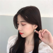Load image into Gallery viewer, Antique Color Blocked Pendant Earrings Temperamental Simple Alloy Ear Studs Earrings Jewelry Accessories