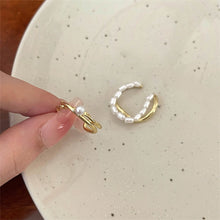 Load image into Gallery viewer, Fashion Simple Double-layer Pearl Opening Ring Niche Adjustable Alloy Ring Jewelry Accessory for Women