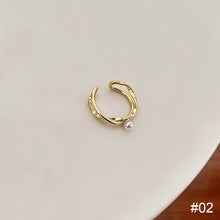 Load image into Gallery viewer, Fashion Simple Double-layer Pearl Opening Ring Niche Adjustable Alloy Ring Jewelry Accessory for Women