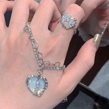 Load image into Gallery viewer, Split Love Diamond Necklace Ring Earring Fashion Creative Alloy Love Necklace Ring Earring Jewelry Gift