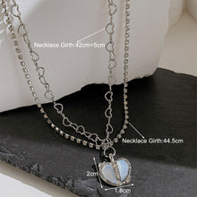 Load image into Gallery viewer, Split Love Diamond Necklace Ring Earring Fashion Creative Alloy Love Necklace Ring Earring Jewelry Gift