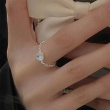 Load image into Gallery viewer, Fashion Niche Love Colorful Moonlight Stone Ring Adjustable Chain Pulling Ring Jewelry Accessory for Women
