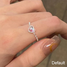 Load image into Gallery viewer, Fashion Niche Love Colorful Moonlight Stone Ring Adjustable Chain Pulling Ring Jewelry Accessory for Women