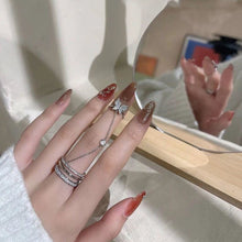Load image into Gallery viewer, Niche Simple Butterfly Tassel Finger Ring Adjustable Shiny Ring Women Alloy Ring Jewelry Accessory