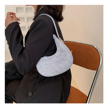 Load image into Gallery viewer, Fashion Niche Crescent Bag Shoulder Bag Versatile Felt Cloth Armpit Bag Women Handbag Shoulder Bag