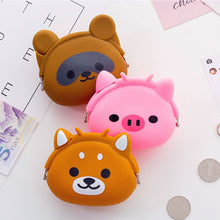 Load image into Gallery viewer, Cute Animal Mini Wallet Creative Cartoon Silicone Buckle Wallet Lightweight Portable Large Capacity Coin Purse Wallet