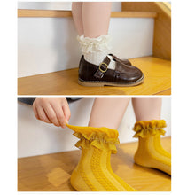 Load image into Gallery viewer, Children Lace Socks Warm Socks Soft Breathable Lace Socks Comfortable Cotton Socks for Girls
