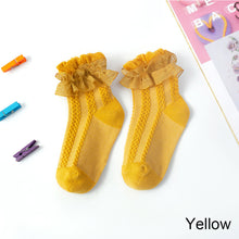 Load image into Gallery viewer, Children Lace Socks Warm Socks Soft Breathable Lace Socks Comfortable Cotton Socks for Girls