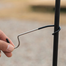 Load image into Gallery viewer, Portable Camping Light Pole Hook Stainless Steel Tent Pole Lamp Hook Camping Equipment Hunting Fishing Lantern Hanger