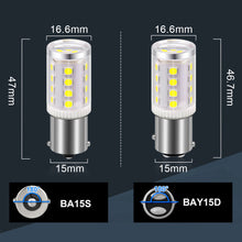 Load image into Gallery viewer, 1PC Car Brake Signal Lights 1156 BA15S LED 1157 BAY15D Bulb 3030 24LEDs Lamp White Yellow Red with Cover Auto 12V