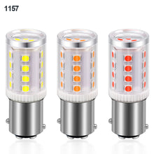 Load image into Gallery viewer, 1PC Car Brake Signal Lights 1156 BA15S LED 1157 BAY15D Bulb 3030 24LEDs Lamp White Yellow Red with Cover Auto 12V