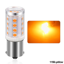 Load image into Gallery viewer, 1PC Car Brake Signal Lights 1156 BA15S LED 1157 BAY15D Bulb 3030 24LEDs Lamp White Yellow Red with Cover Auto 12V