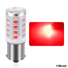 Load image into Gallery viewer, 1PC Car Brake Signal Lights 1156 BA15S LED 1157 BAY15D Bulb 3030 24LEDs Lamp White Yellow Red with Cover Auto 12V