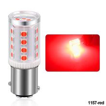 Load image into Gallery viewer, 1PC Car Brake Signal Lights 1156 BA15S LED 1157 BAY15D Bulb 3030 24LEDs Lamp White Yellow Red with Cover Auto 12V