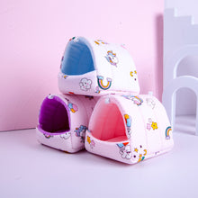 Load image into Gallery viewer, Cute Small Animal Sleeping Bed Rabbit Squirrel Guinea Pig Nest Hamster House Winter Colorful Mini Cage Comfortable Soft Warm Mat