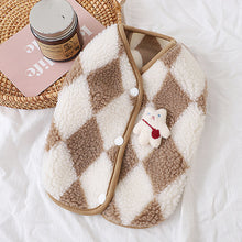Load image into Gallery viewer, Fashion Plaid Fleece Coat Jack Dog Clothes Bear Vest Dogs Clothing Pet Outfits Cute Winter Yorkies Christmas Costume Small Dogs