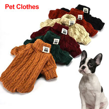 Load image into Gallery viewer, Puppy Dog Knit Sweater Pet Cat Warm Winter Classic Sweaters Knitted Turtleneck Small Dogs Kitten Cats Soft Knitwear Apparel XS-L