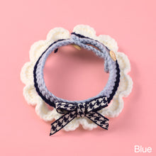 Load image into Gallery viewer, Pet Collar Puppy Dogs Cats Woolen Collar Pet Necklace Saliva Towel Hand-knitted Cat Bow-knot Adjustable Collar Crochet Neck Strap Pet Accessories