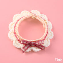 Load image into Gallery viewer, Pet Collar Puppy Dogs Cats Woolen Collar Pet Necklace Saliva Towel Hand-knitted Cat Bow-knot Adjustable Collar Crochet Neck Strap Pet Accessories