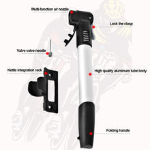 Load image into Gallery viewer, Bicycle Portable Mini Pump Road Cycling Mountain Mountain Bike Pump Riding Equipment Accessories for French and American Gas Mouth