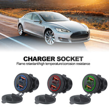 Load image into Gallery viewer, 68W Car Charger Dual QC 3.0 USB & PD Type-C Triple Socket 12-24V with Switch Waterproof for Car Boat Marine RV