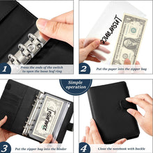 Load image into Gallery viewer, A6 PU Leather Budget Binder Planner Notebook Cash Envelopes Organizer System with Binder Pockets Expense Budget Sheets