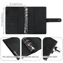 Load image into Gallery viewer, A6 PU Leather Budget Binder Planner Notebook Cash Envelopes Organizer System with Binder Pockets Expense Budget Sheets