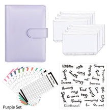 Load image into Gallery viewer, A6 PU Leather Budget Binder Planner Notebook Cash Envelopes Organizer System with Binder Pockets Expense Budget Sheets