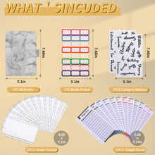 Load image into Gallery viewer, A6 Marble PU Leather Budget Binder Planner Notebook Cash Envelopes Organizer System with Binder Pockets Expense Budget Sheets