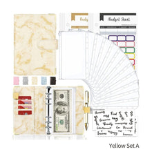 Load image into Gallery viewer, A6 Marble PU Leather Budget Binder Planner Notebook Cash Envelopes Organizer System with Binder Pockets Expense Budget Sheets