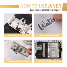 Load image into Gallery viewer, A6 Marble PU Money Budget Planner Binder With Zipper Envelopes Notebook Organizer System with Binder Pockets Saving Bill Organizer Gifts