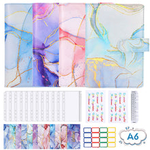 Load image into Gallery viewer, A6 Marble PU Money Budget Planner Binder With Zipper Envelopes Notebook Organizer System with Binder Pockets Saving Bill Organizer Gifts