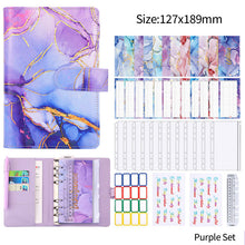 Load image into Gallery viewer, A6 Marble PU Money Budget Planner Binder With Zipper Envelopes Notebook Organizer System with Binder Pockets Saving Bill Organizer Gifts