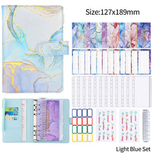 Load image into Gallery viewer, A6 Marble PU Money Budget Planner Binder With Zipper Envelopes Notebook Organizer System with Binder Pockets Saving Bill Organizer Gifts