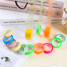Load image into Gallery viewer, 5 Rolls 5 Colors Transparent Fluorescent Index Tabs Flags 5m Sticky Notes Paper Stickers Notepad Bookmark Stationery School Office Supplies