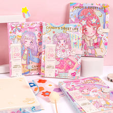 Load image into Gallery viewer, Creative 128 Sheets Papers 32K Cute Notebook Magnetic Buckle Color Page Student Manual Ledger Notepad Diary Book Kawaii