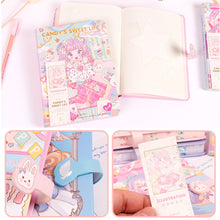 Load image into Gallery viewer, Creative 128 Sheets Papers 32K Cute Notebook Magnetic Buckle Color Page Student Manual Ledger Notepad Diary Book Kawaii