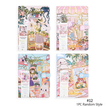 Load image into Gallery viewer, Creative 128 Sheets Papers 32K Cute Notebook Magnetic Buckle Color Page Student Manual Ledger Notepad Diary Book Kawaii