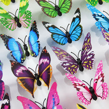 Load image into Gallery viewer, 12Pcs/lot PVC 3D Butterfly Wall Stickers Set Waterproof Art Decals Home Decoration Room Wall Decor