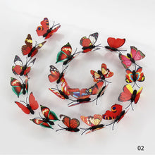 Load image into Gallery viewer, 12Pcs/lot PVC 3D Butterfly Wall Stickers Set Waterproof Art Decals Home Decoration Room Wall Decor