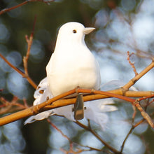 Load image into Gallery viewer, Artificial White Pigeon Plastic Feather Love Peace Doves Bird Simulation Figurines DIY Craft Wedding Decoration Garden Ornament