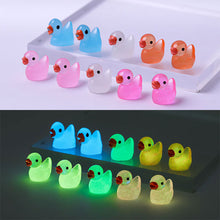 Load image into Gallery viewer, 5/10/20Pcs Mini Luminous Resin Ducks Glow in The Dark Miniature Ornament Tiny Ducks For DIY Car Garden Dollhouse Micro Landscape