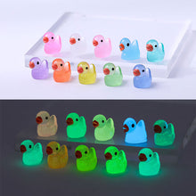 Load image into Gallery viewer, 5/10/20Pcs Mini Luminous Resin Ducks Glow in The Dark Miniature Ornament Tiny Ducks For DIY Car Garden Dollhouse Micro Landscape