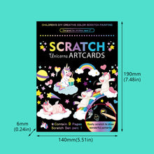 Load image into Gallery viewer, Scratch Art Painting Paper Card Kit Rainbow Color Cartoon Dinosaur Drawing Board Kids DIY Educational Toys Bithday Gift Toys