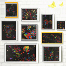 Load image into Gallery viewer, Scratch Art Painting Paper Card Kit Rainbow Color Cartoon Dinosaur Drawing Board Kids DIY Educational Toys Bithday Gift Toys